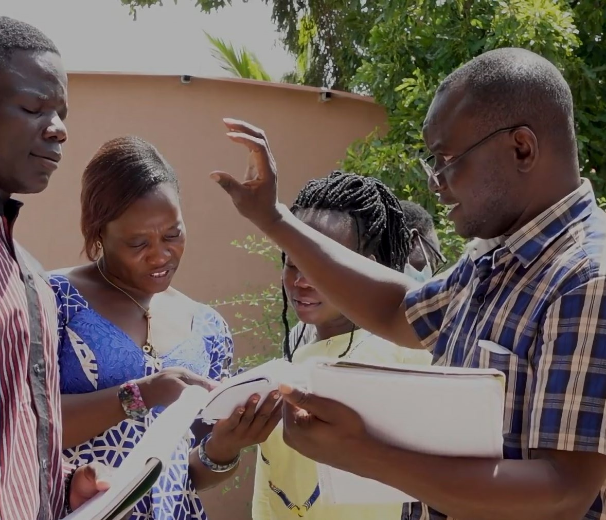 Students and teacher in Burkina Faso