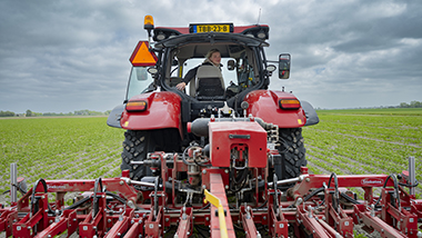 Tractor on a field in the Netherlands
